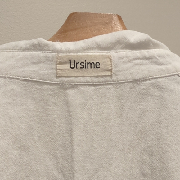 Ursime White Boho Collared Shirt - Size Approximate - See Description - Picture 3 of 4